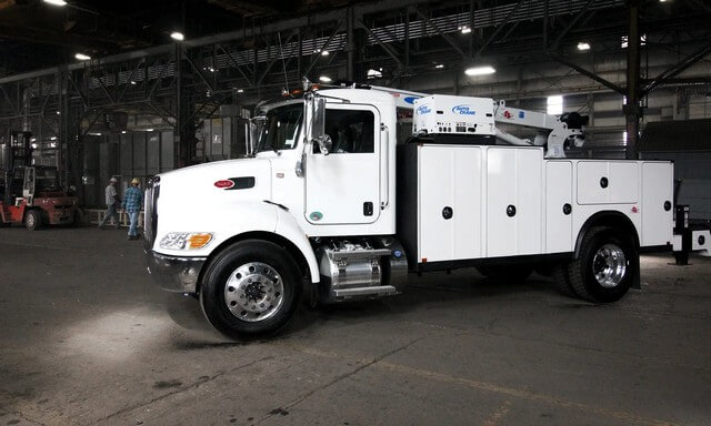 mid-size service truck indoors